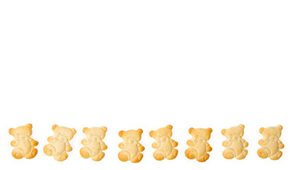 Typical dutch salty snack in the form of bears, room for text