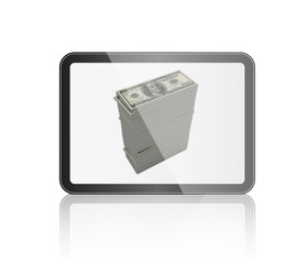 Tablet with Dollar Money