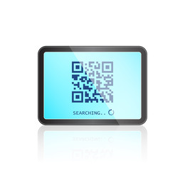 Tablet with QR code on Touch Screen