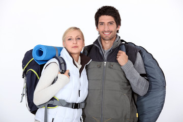 Couple on a hiking trip