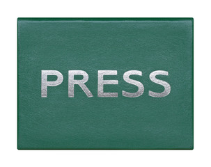 press card on a white background