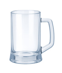 Glassware. Empty Beer Mug on a white background