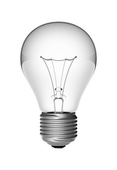 electric lightbulb on white background