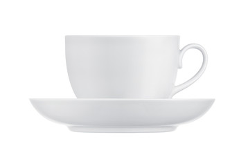 Cup and saucer on a white background