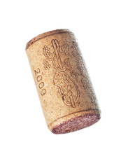 Wine cork on a white background