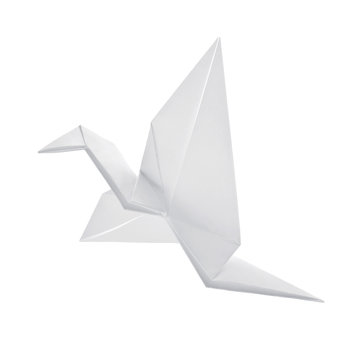 Bird from paper. Origami. Crane