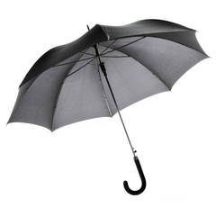 Black umbrella on a white background