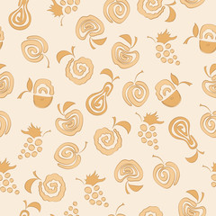 Seamless pattern with delicious fruits