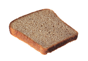 slice of bread on white background