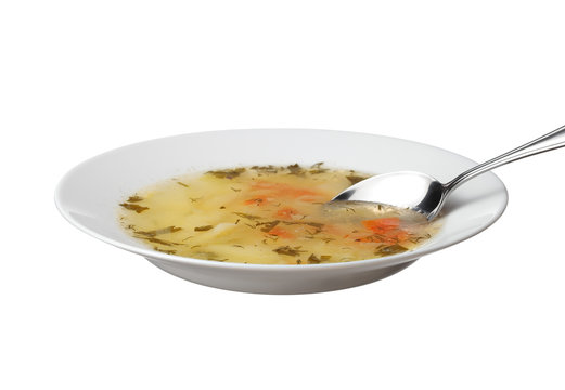 Fresh soup in a dish