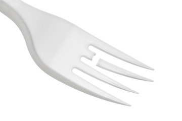 Plastic fork with a broken tooth