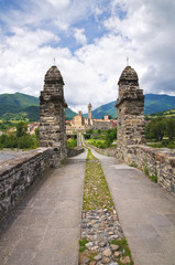 Fototapeta premium Hunchback Bridge. Bobbio. Emilia-Romagna. Italy.