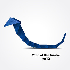 Blue origami snake - 43159393