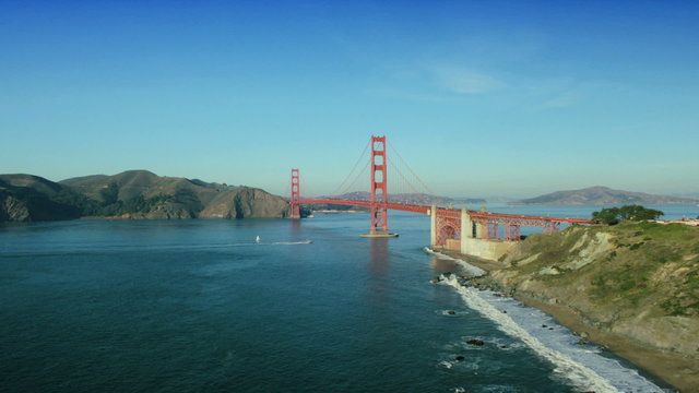 Aerial view of the Golden Gate Bridge, San Francisco,  USA