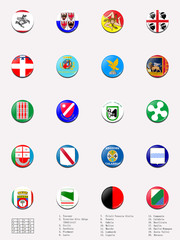 Flags balls/stamps of regions of Italy