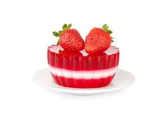 Strawberry jelly isolated on white