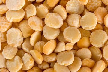 Dry split yellow peas background