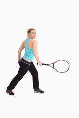 Woman playing tennis