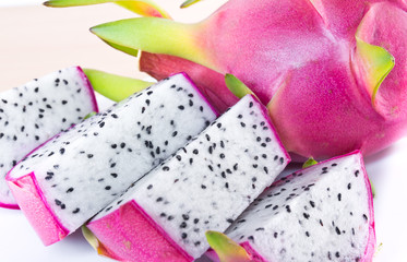 Sliced dragon fruit