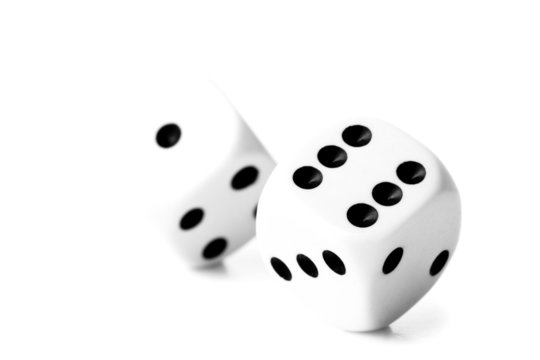 Two black and white dices