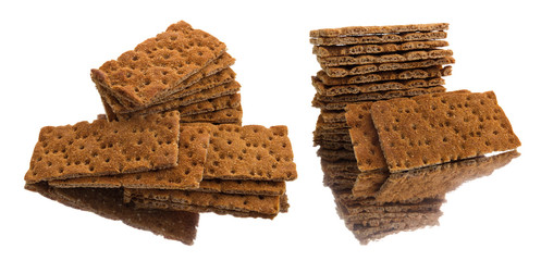 Crackers on a white background