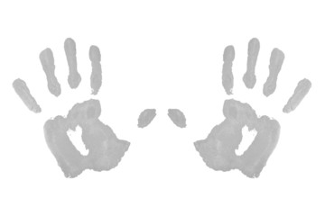 Two grey symmetric handprints
