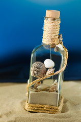 Flaschenpost mit Muscheln © Angela Rohde