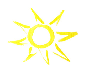 bright sun painted isolated on white