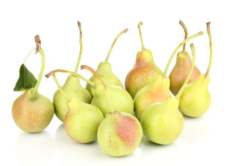 ripe pears isolated on white.