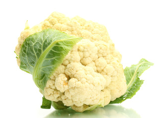 Fresh cauliflower isolated on white