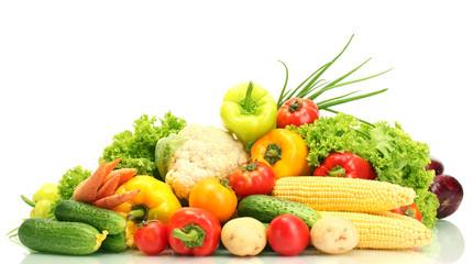 Fresh vegetables isolated on white
