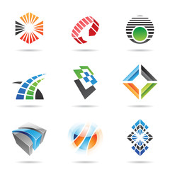 Various colorful abstract icons, Set 8