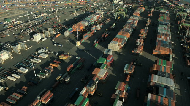 Aerial view of the Port of Oakland, San Francisco, USA