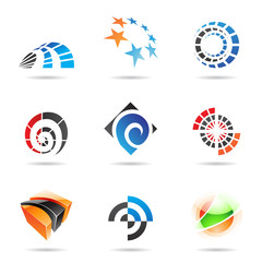 Various colorful abstract icons, Set 19