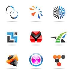Various colorful abstract icons, Set 21