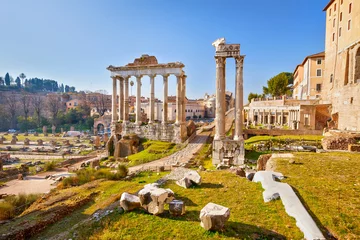 Fototapete Rund Römische Ruinen in Rom, Forum © sborisov