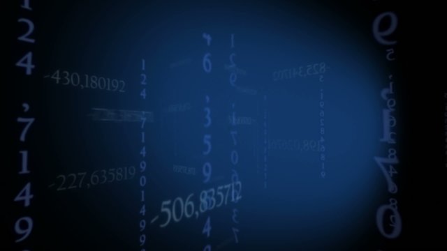 Blank blue background template numbers code video
