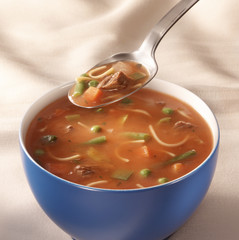 bowl of tomato vegetable soup