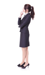 business woman think something in profile