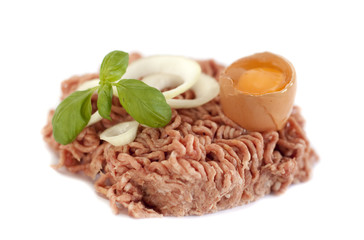 préparation de hachis de viande aromates