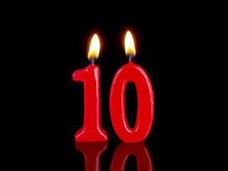 Birthday-anniversary candles showing Nr. 10