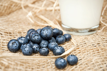 Blaubeeren mit Milch