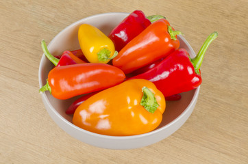 Bowl of Colorful Sweet Gourmet Peppers