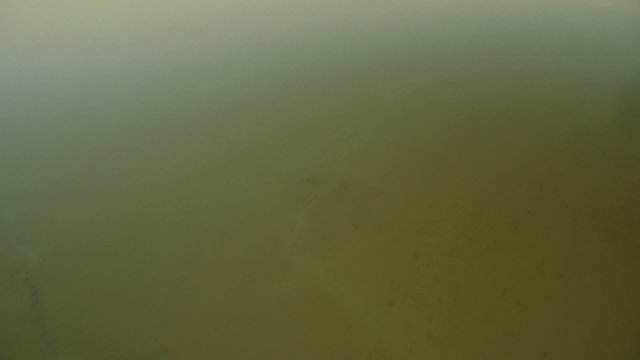 Aerial view of a low to mid salinity salt pond  