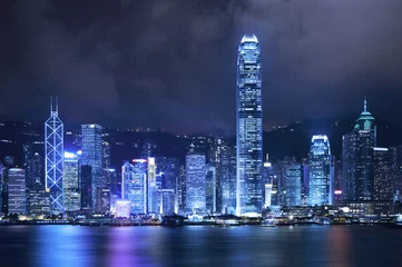 Foto auf Acrylglas Antireflex Skyline von Hongkong © leeyiutung