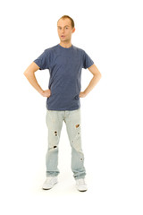 Young happy man posing humorously