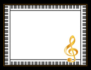 Fototapeta premium Music Poster, Grand Piano, copy space for concerts, performances