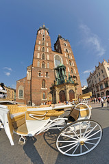 Naklejka na ściany i meble Old Town square in Krakow, Poland
