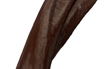 close-up view of flowing coffee from side