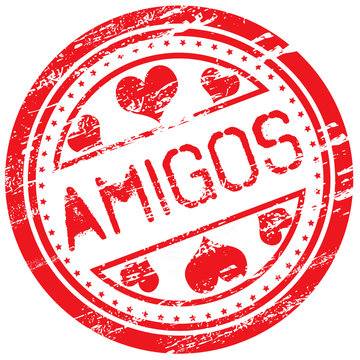 Carimbo rom&acirc;ntico - palavra "amigos"